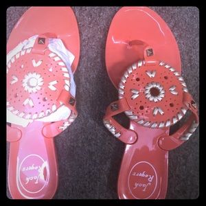 Jack Rogers orange flip flops